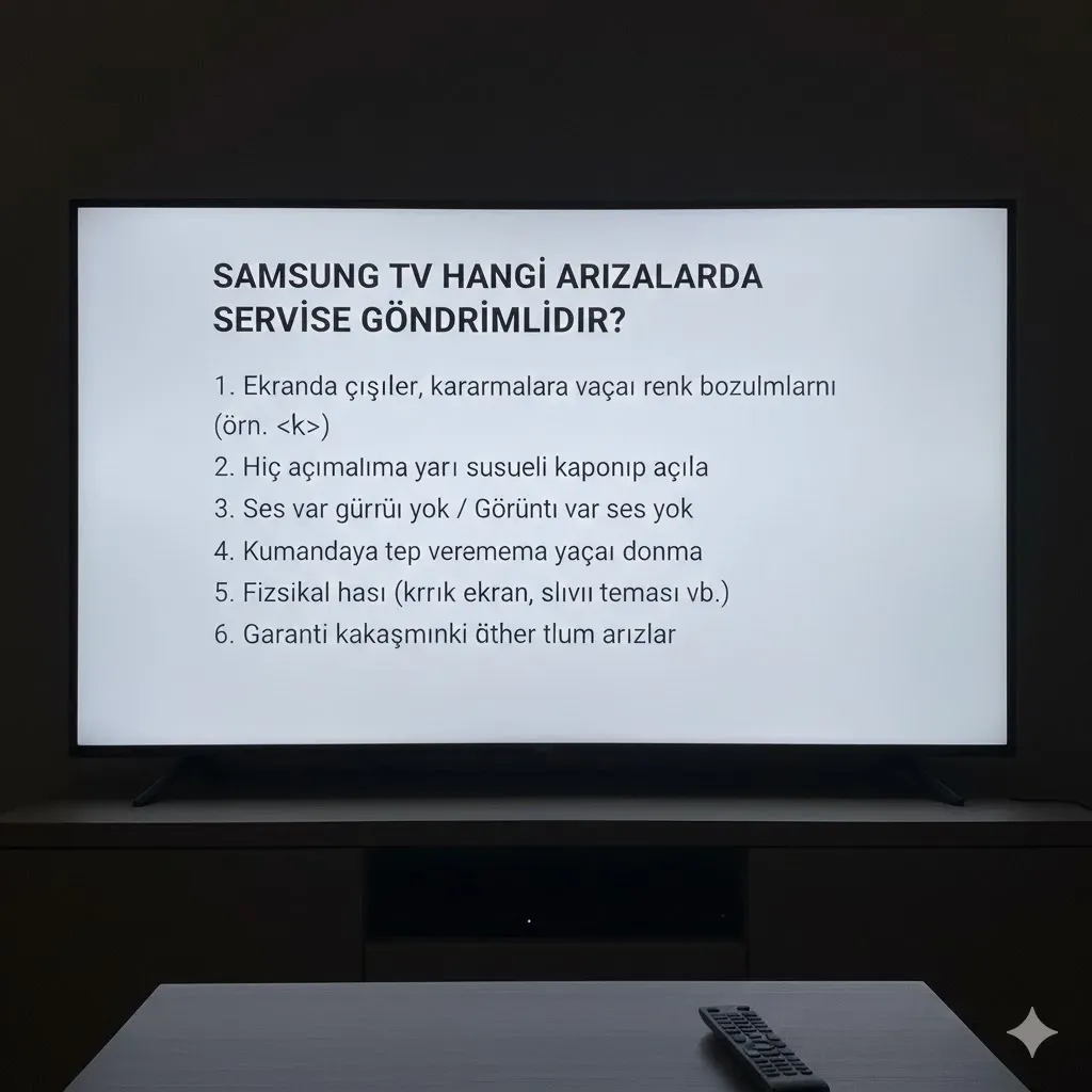 Samsung TV Hangi Arızalarda Servise Gönderilmelidir