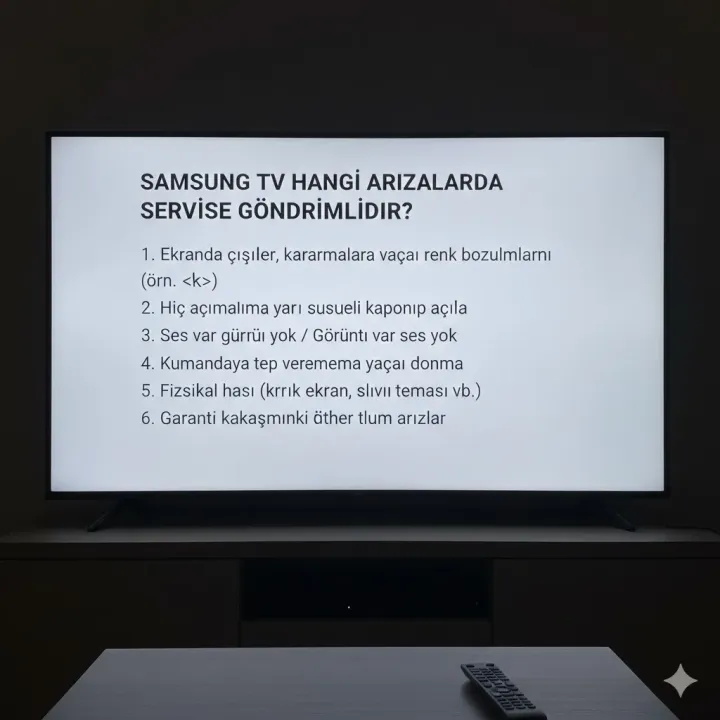 Samsung TV Hangi Arızalarda Servise Gönderilmelidir