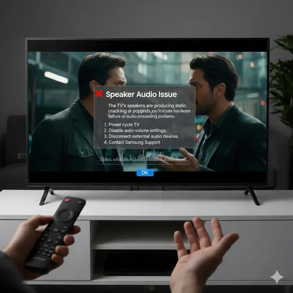 Samsung Televizyon Hoparlöründen Cızırtı veya Patlama Sesi Geliyorsa