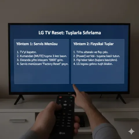 LG TV Reset Nasıl Atılır Tuşlarla Sıfırlama