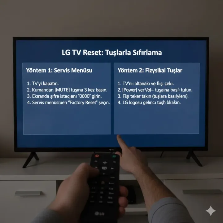 LG TV Reset Nasıl Atılır Tuşlarla Sıfırlama