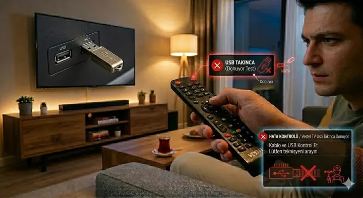 Vestel TV USB Takınca Donuyor