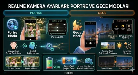 Realme kamera ayarları: Portre ve gece modları