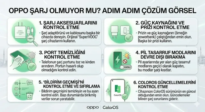 Oppo şarj olmuyor mu? Adım adım çözüm