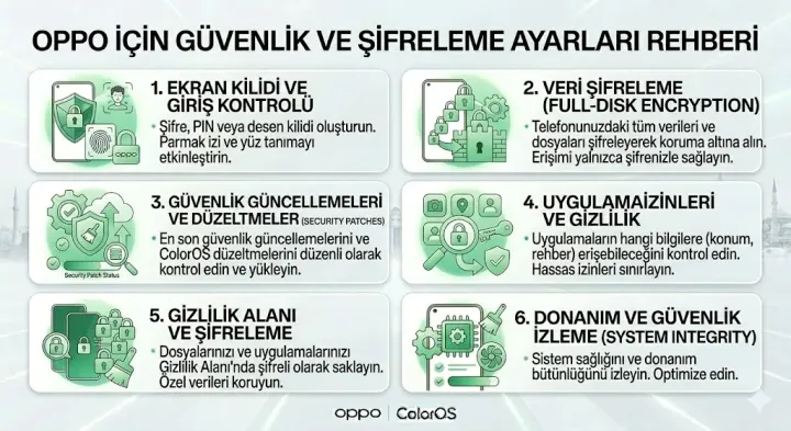 Oppo için güvenlik ve şifreleme ayarları
