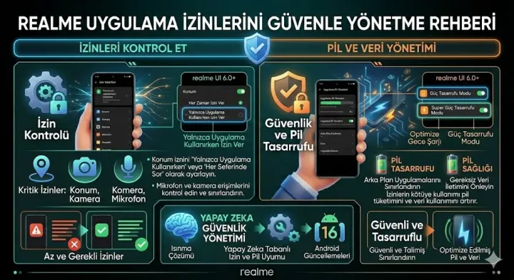 Realme uygulama izinlerini nasıl güvenle yönetirsiniz?