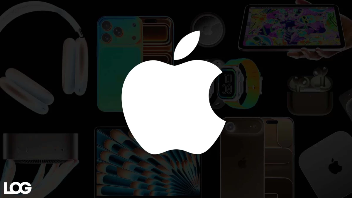 Apple logosu ve çeşitli Apple ürünlerinin yer aldığı kapak görseli