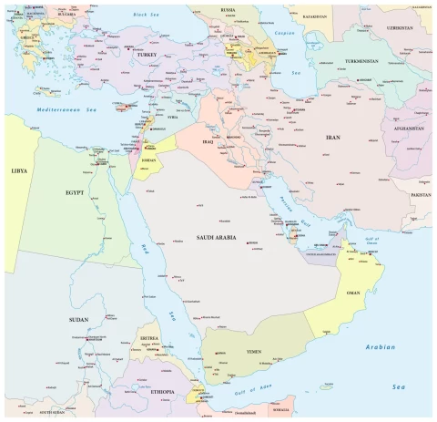 Büyük Ortadoğu haritasında Türkiye, Suriye, Irak ve “Free Kurdistan” ile “Sunni Iraq” etiketleri görülüyor.