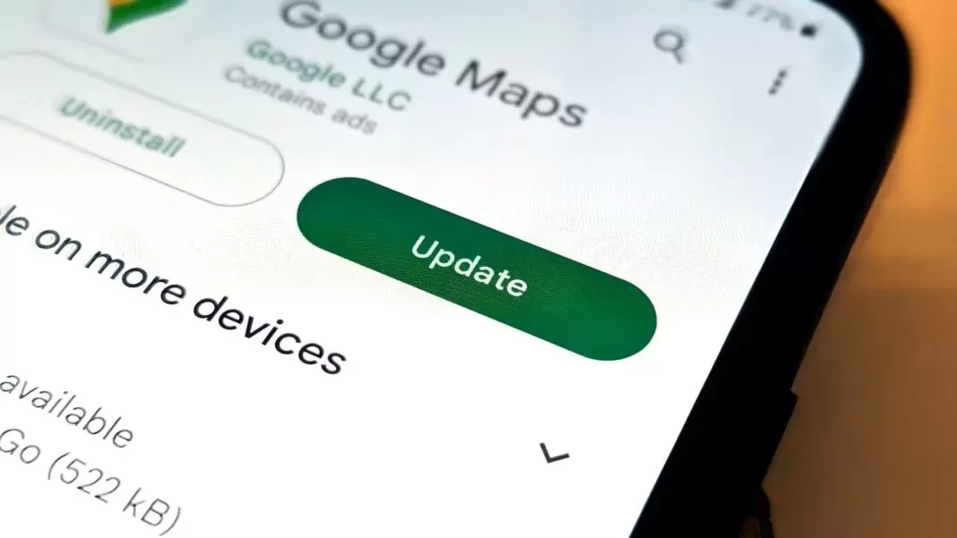 Google Play Store’da Google Maps uygulamasının güncelleme seçeneği