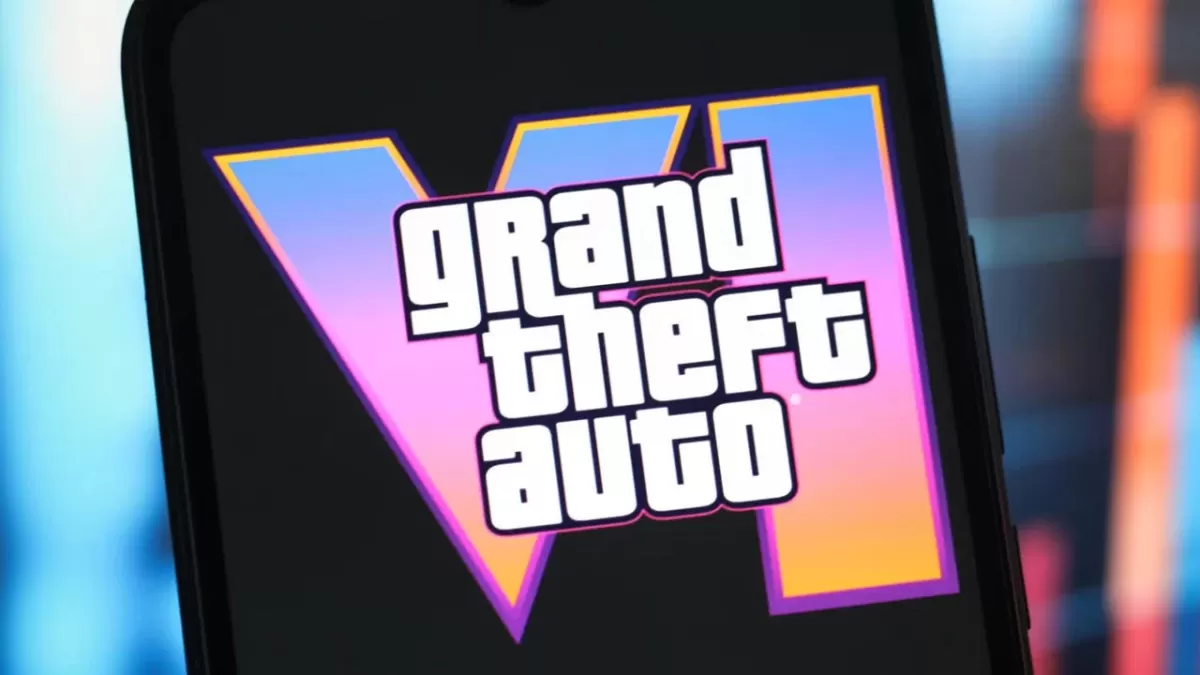 Akıllı telefon ekranında Grand Theft Auto VI logosu
