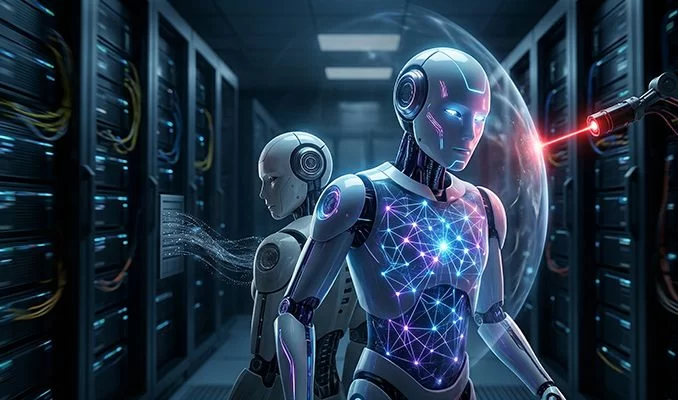 Sunucu odasında yer alan robotların temsili görseli