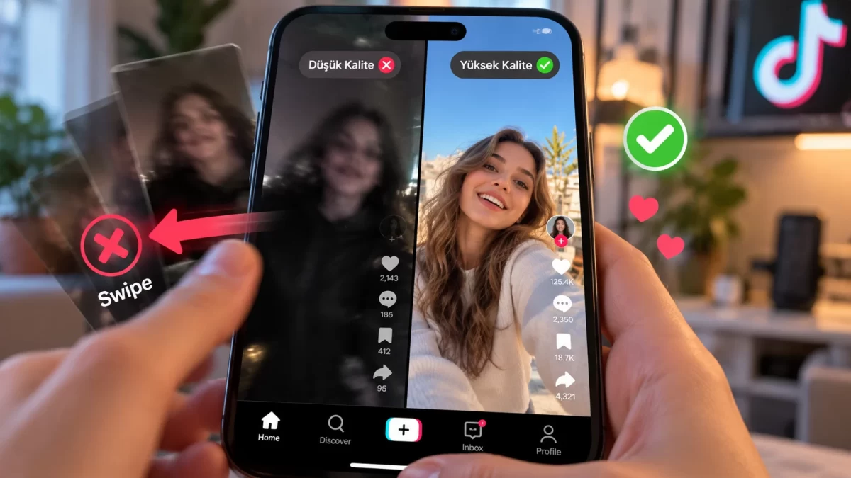 Telefonda düşük ve yüksek kaliteli video örnekleri karşılaştırılıyor