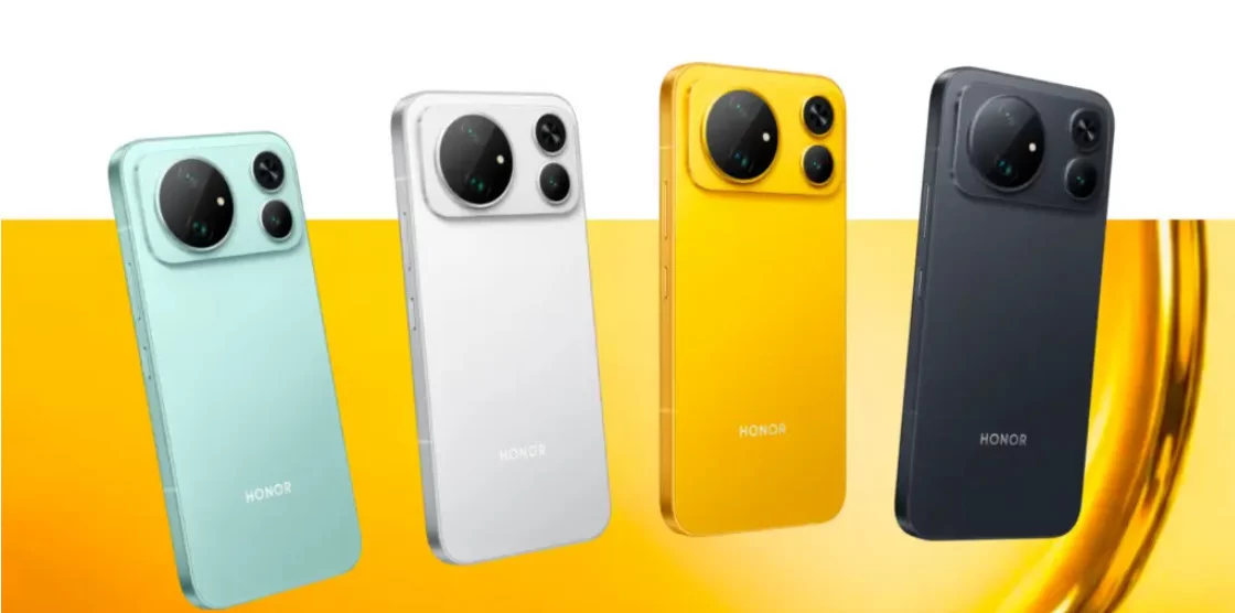 Honor Magic 9 serisinin açık mavi, beyaz, sarı ve siyah renk seçenekleri
