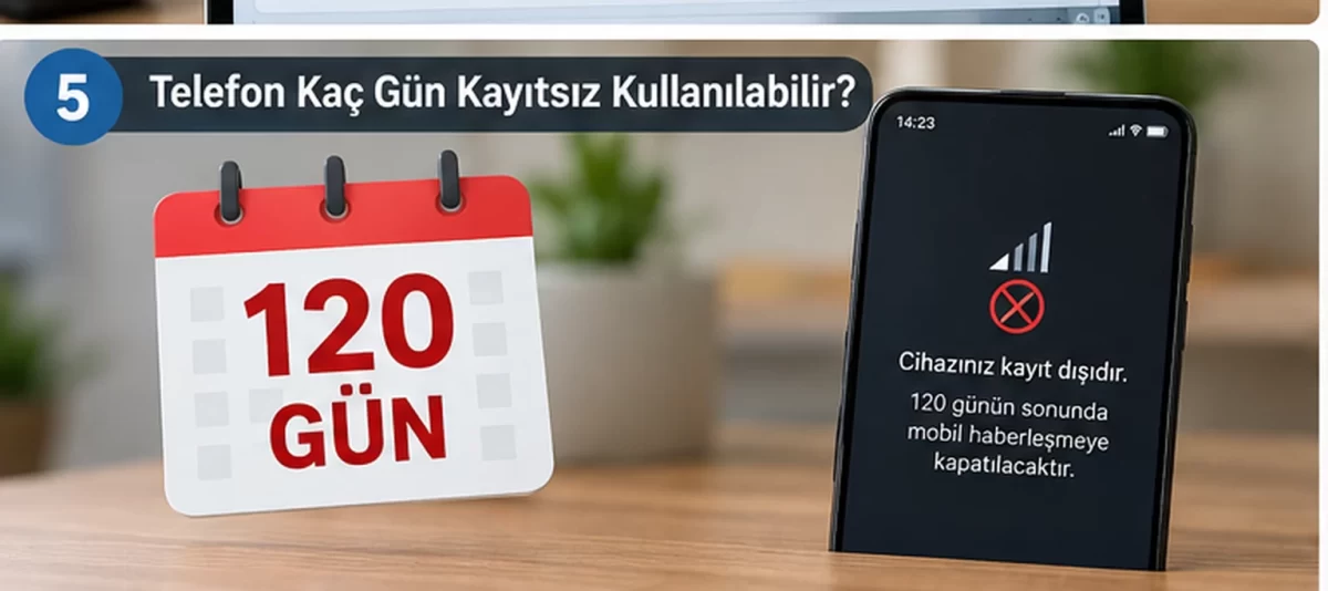 120 gün takvim görseli ve mobil haberleşmeye kapatılacağı belirtilen telefon ekranı