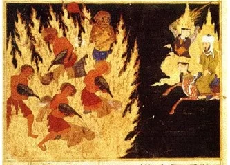 Karanlık bir odada tavana yakın duran bulanık bir siluet