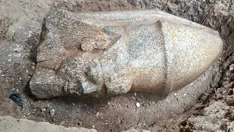 Salatalık tarlasında bulunan taş, II. Ramses heykelinin izini ortaya çıkardı