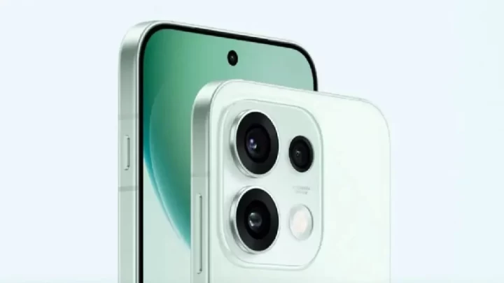 OPPO Reno 16t telefonun ön ve arka yüzünü gösteren ürün görseli