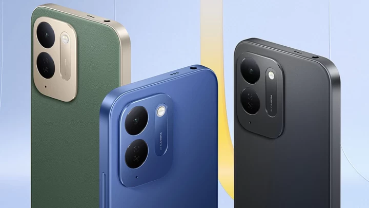 POCO C95 Pro telefonun yeşil, mavi ve siyah renk seçenekleri