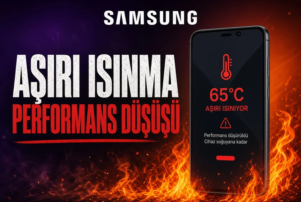 Samsung telefonlarda aşırı ısınma ve performans düşüşü konulu kapak görseli