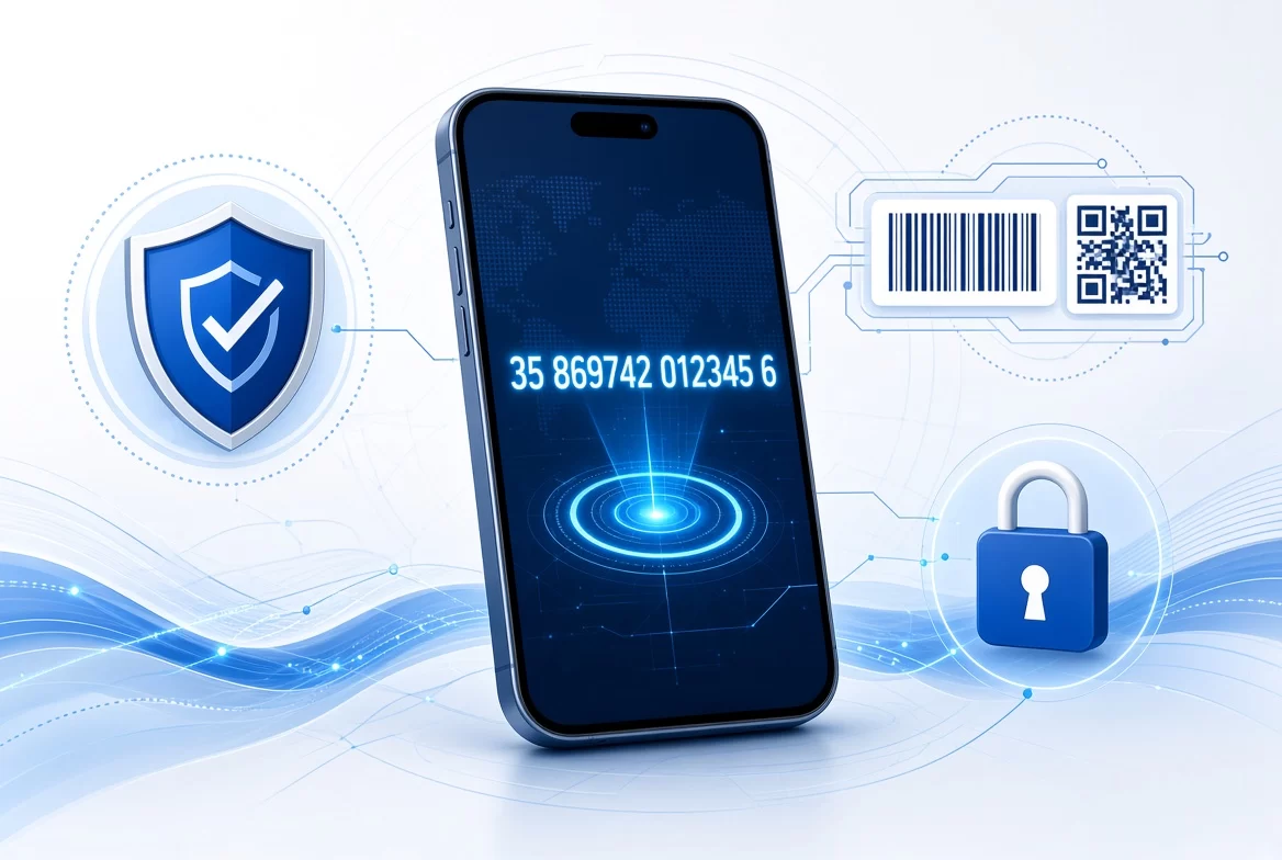 IMEI numarası ve telefon güvenliği konulu görsel