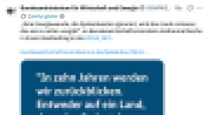 X paylaşımındaki çeviriyi göster bağlantısının yanında ayar çarkı simgesi