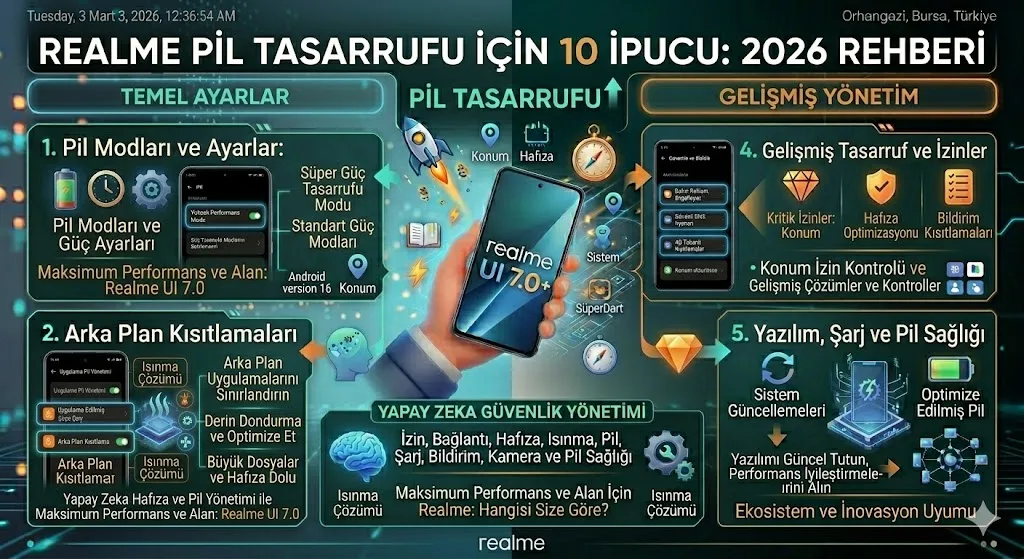 Realme pil tasarrufu için 10 ipucu 10