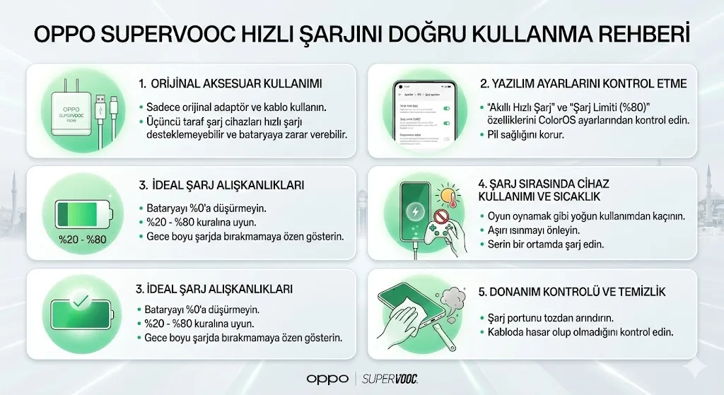 Oppo batarya hızlı şarjını doğru şekilde nasıl kullanırsınız? hı
