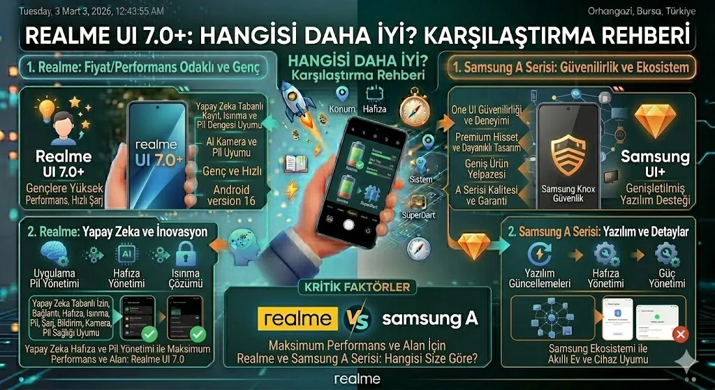 Realme ile Samsung A serisi karşılaştırması ui